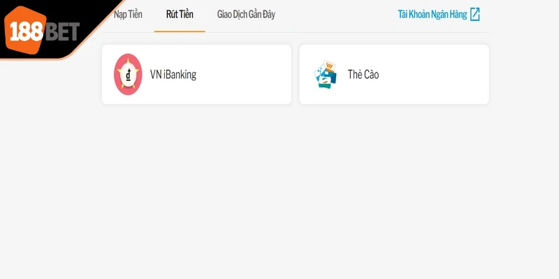 Rút tiền 188BET ví điện tử cho phép người chơi nhận tiền chỉ trong vài phút